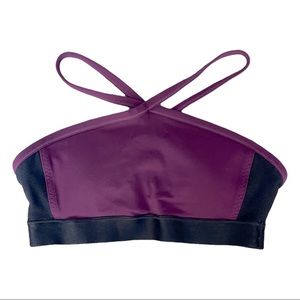 Athleta Criss Cross Front High Neck Sports Bra